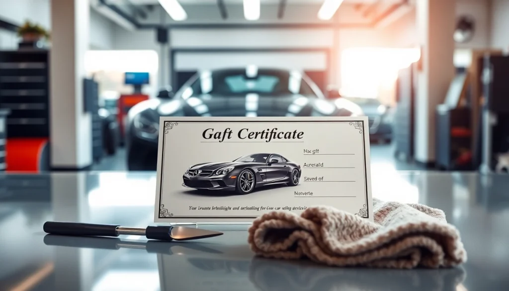 Gift a car detailing gift certificate for a luxurious car care experience.