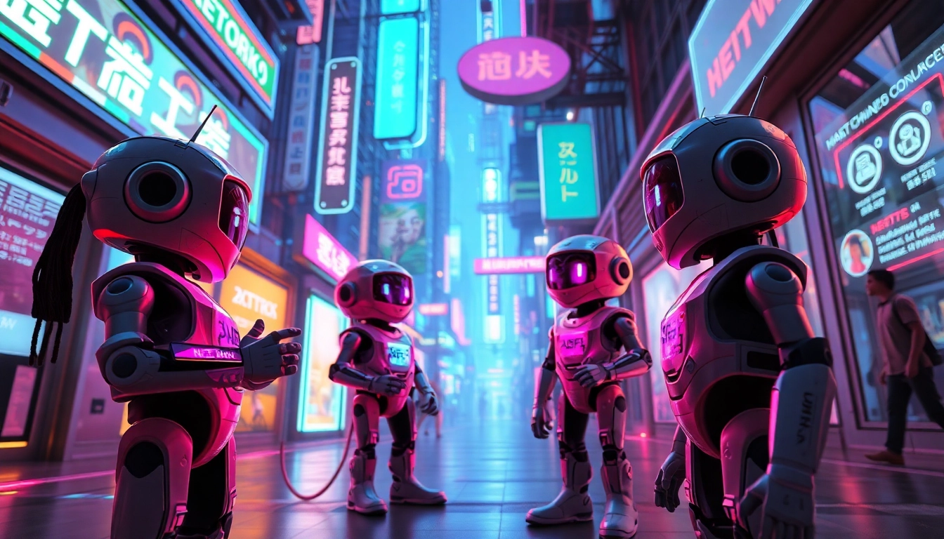 Engaging scene of character AI NSFW in a vibrant digital landscape with playful interactions.