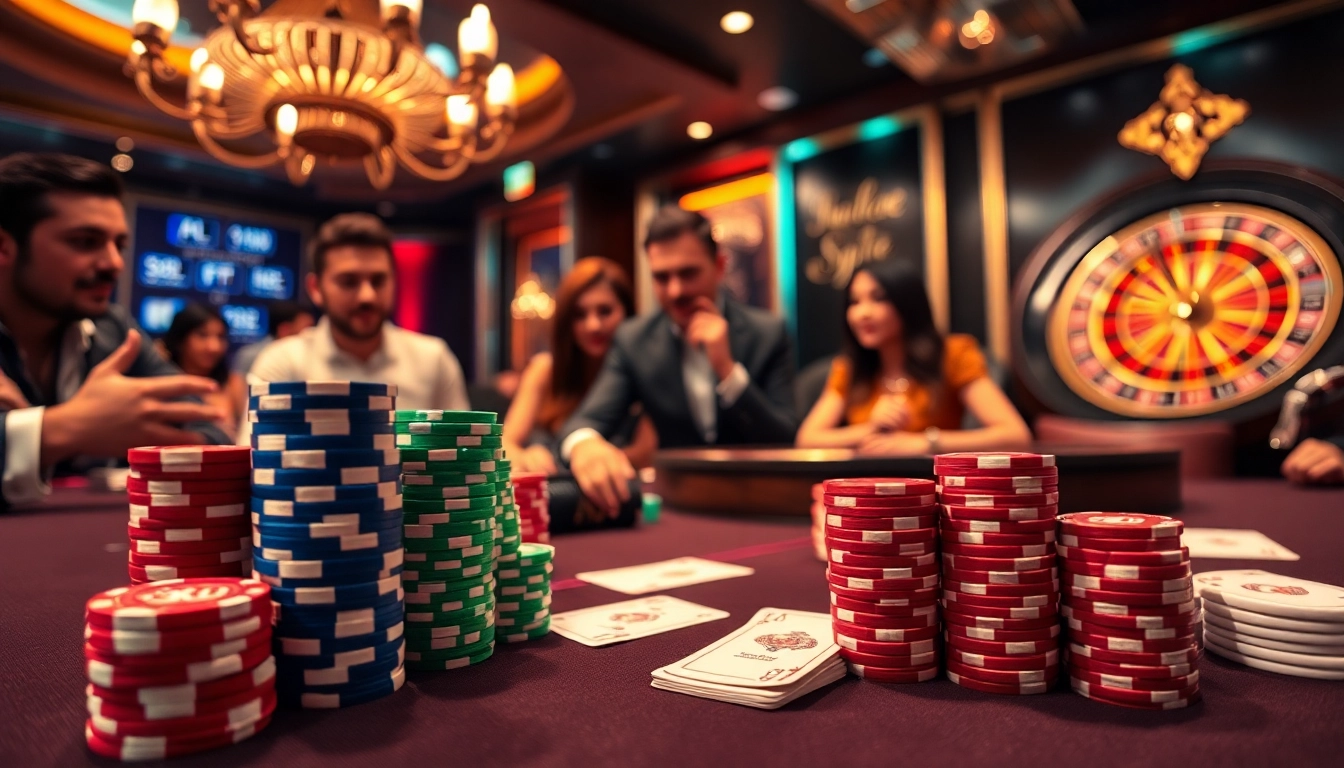 Join the exciting action at 388bet poker tables, featuring vibrant chips and high-stakes gameplay.