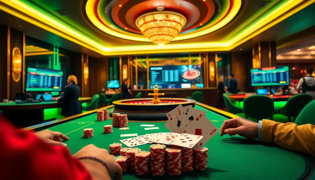 The engaging experience at c54.gb.net, featuring poker action and a vibrant casino atmosphere.