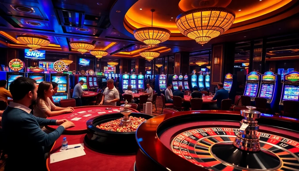 Players enjoying table games at nhà cái 789club with an energetic casino atmosphere.