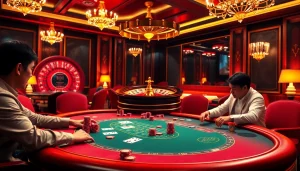 Ikuti permainan seru dengan Datukwin Alternatif di meja kasino mewah yang penuh chip poker dan kartu.