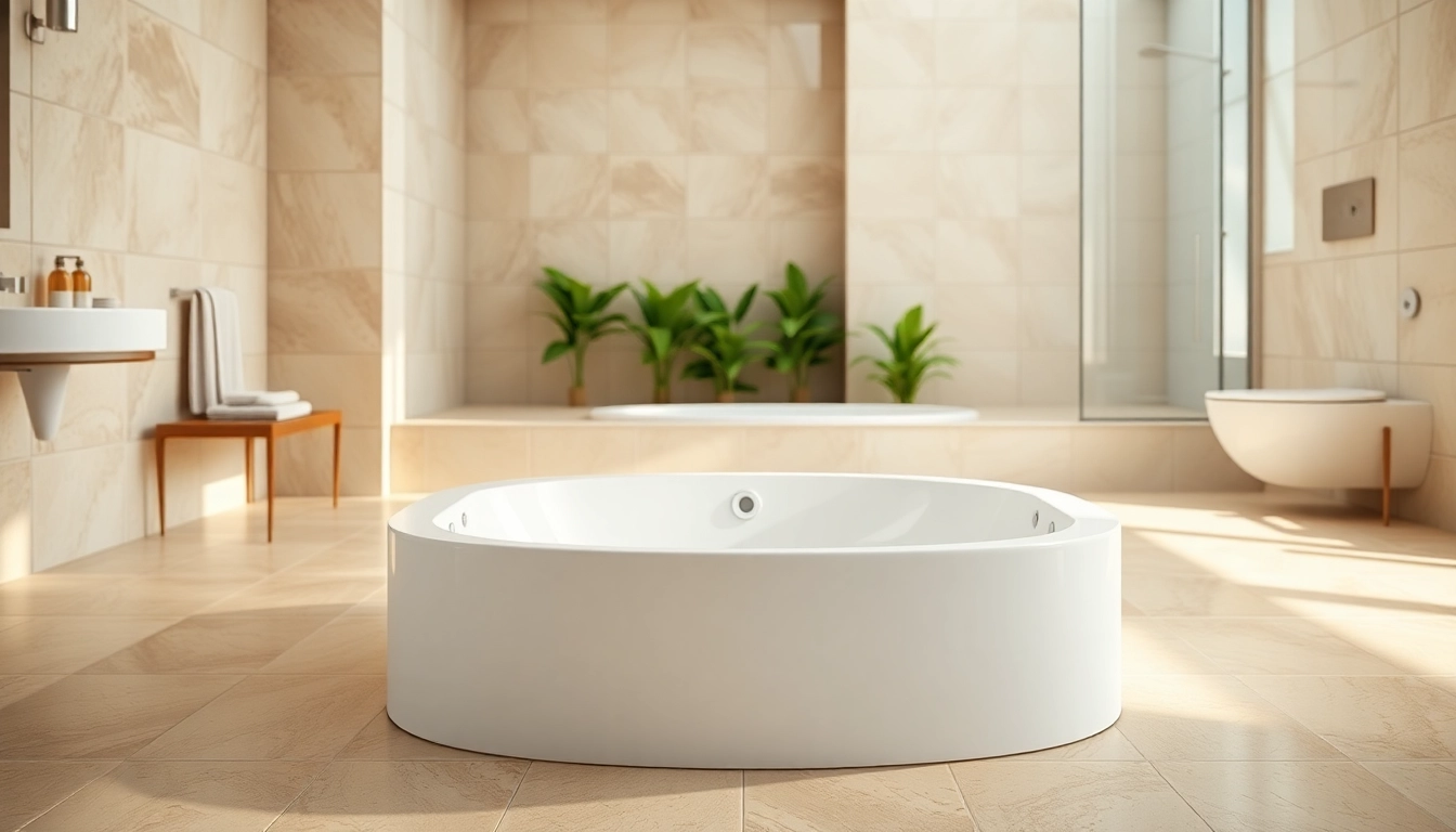 Explore a modern shower base set in a stylish bathroom with natural lighting and soft colors.