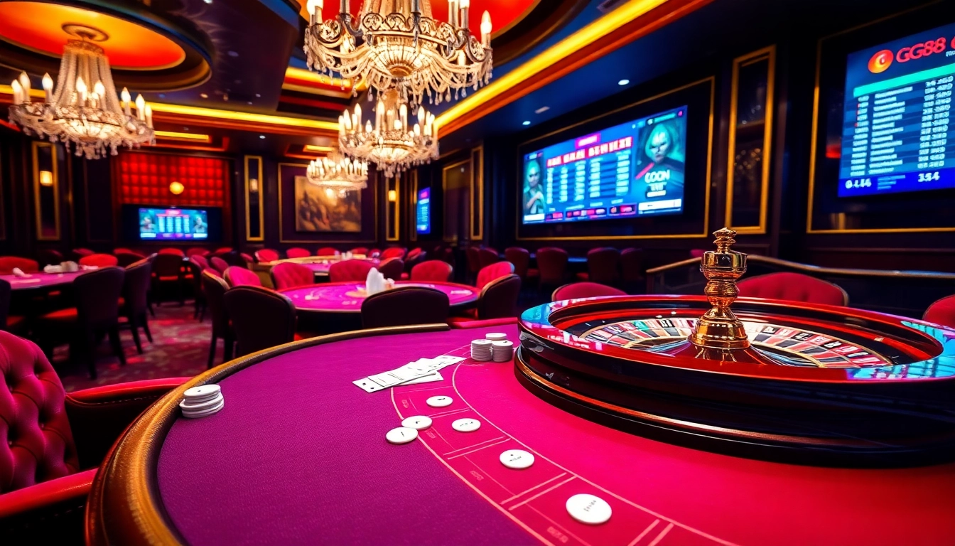 Experience the excitement of GG88's thrilling casino atmosphere with skilled players at vibrant tables.