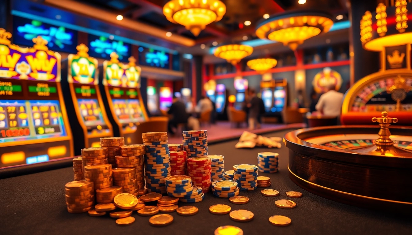 Adegan menarik mesin slot yang menampilkan jackpot, menyoroti slot deposit pulsa tanpa potongan untuk para penjudi.