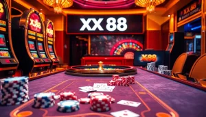 Experience the excitement of XX 88 casino with luxurious gaming tables and vibrant atmosphere.