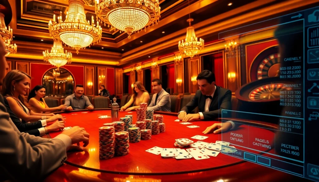 Participants engaging in a thrilling poker game at a luxurious casino, reflecting hidden wiki 2 themes.