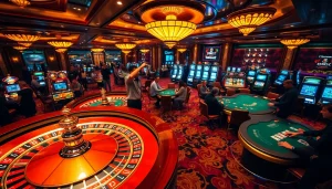 Rasakan sensasi Datuk Win di tengah lingkungan kasino mewah dengan semangat permainan yang hidup.