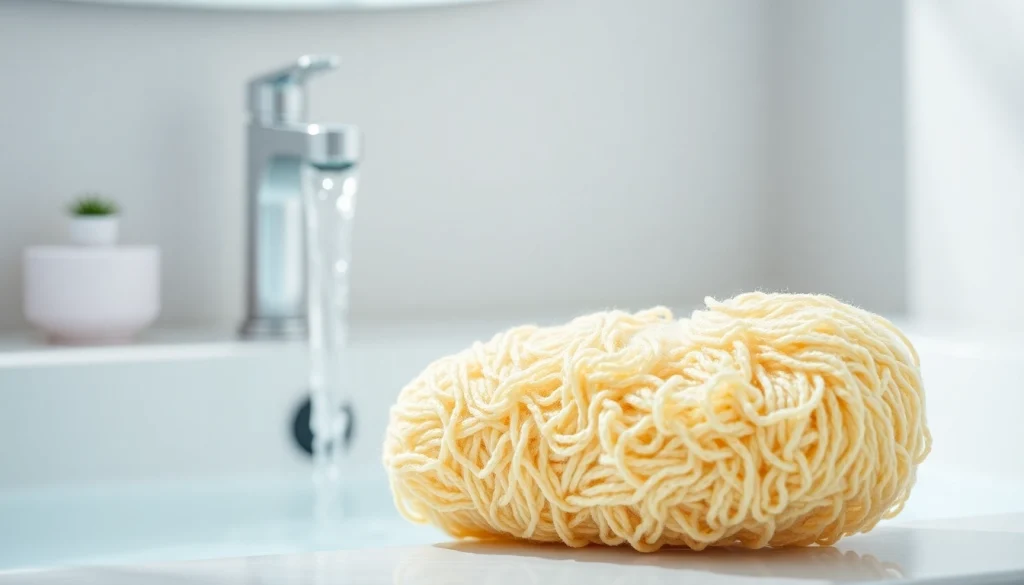 Using the best back loofah for dry skin in a serene bathroom setting to enhance skin health.