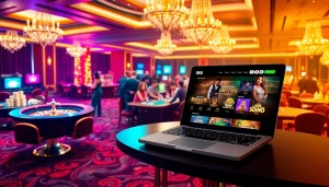 Players enjoying a thrilling gaming experience at BK8 casino with roulette and poker tables in view.