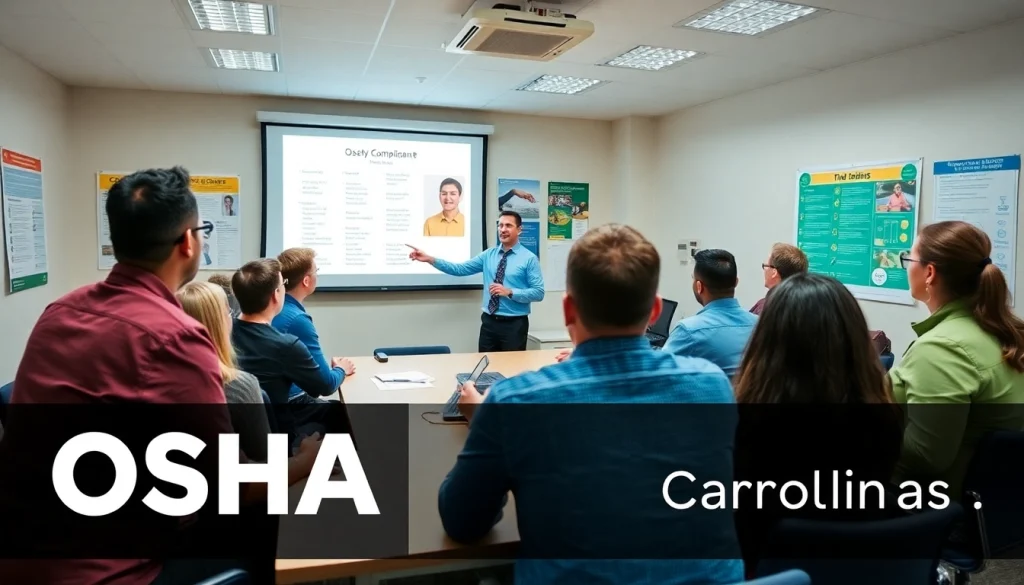 Engaging OSHA training Carolinas session showcasing diverse participants with a focused instructor.