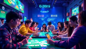 Engaging online gaming scene with players enjoying card games at gamebaidoithuong.com.vc, showcasing excitement and community.