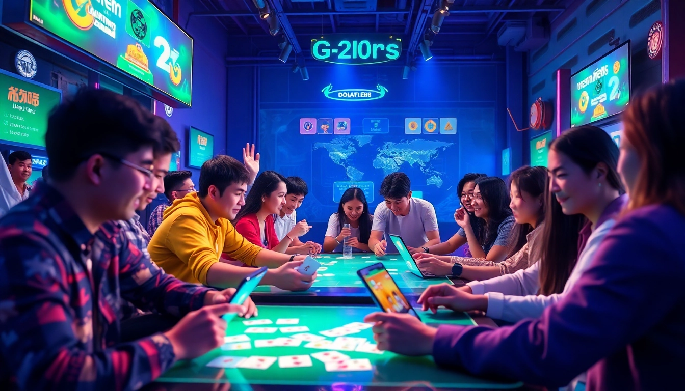 Engaging online gaming scene with players enjoying card games at gamebaidoithuong.com.vc, showcasing excitement and community.