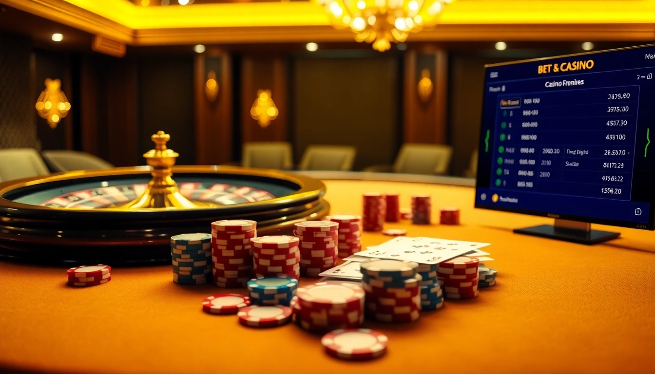 Vivez l'excitation du casino en ligne Français avec des éléments de jeu luxueux et des interfaces modernes.