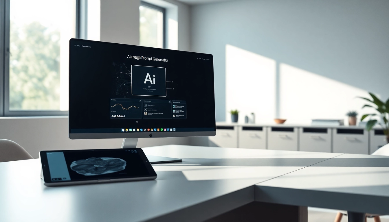 Transform your visuals with our image to prompt ai generator, showcasing a modern workspace.