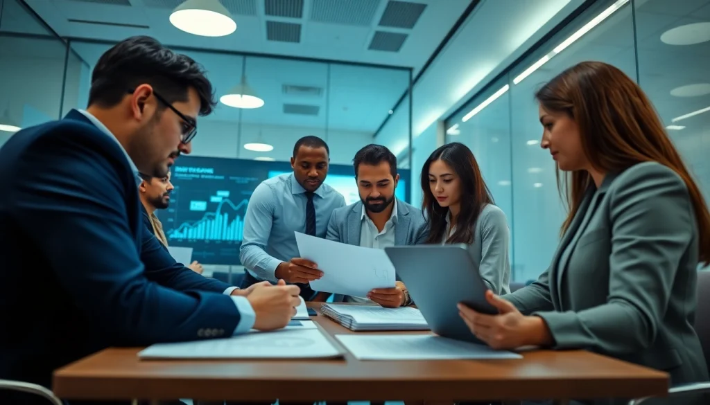 Accountants collaborating on financial strategies, showcasing professional Accounting Services in Dubai.