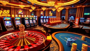 Experience excitement in GO88's vibrant casino scene featuring thrilling games and luxurious atmosphere.