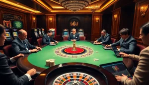 Experience the excitement of high-stakes gaming at 8kbet with vibrant poker tables and luxurious surroundings.