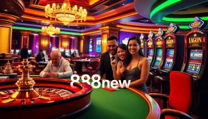 Experience the excitement of online gambling at 888new with a vibrant casino scene.