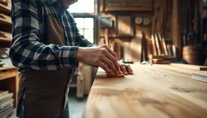 Hands-on carpentry apprenticeship with a carpenter crafting a wooden table.