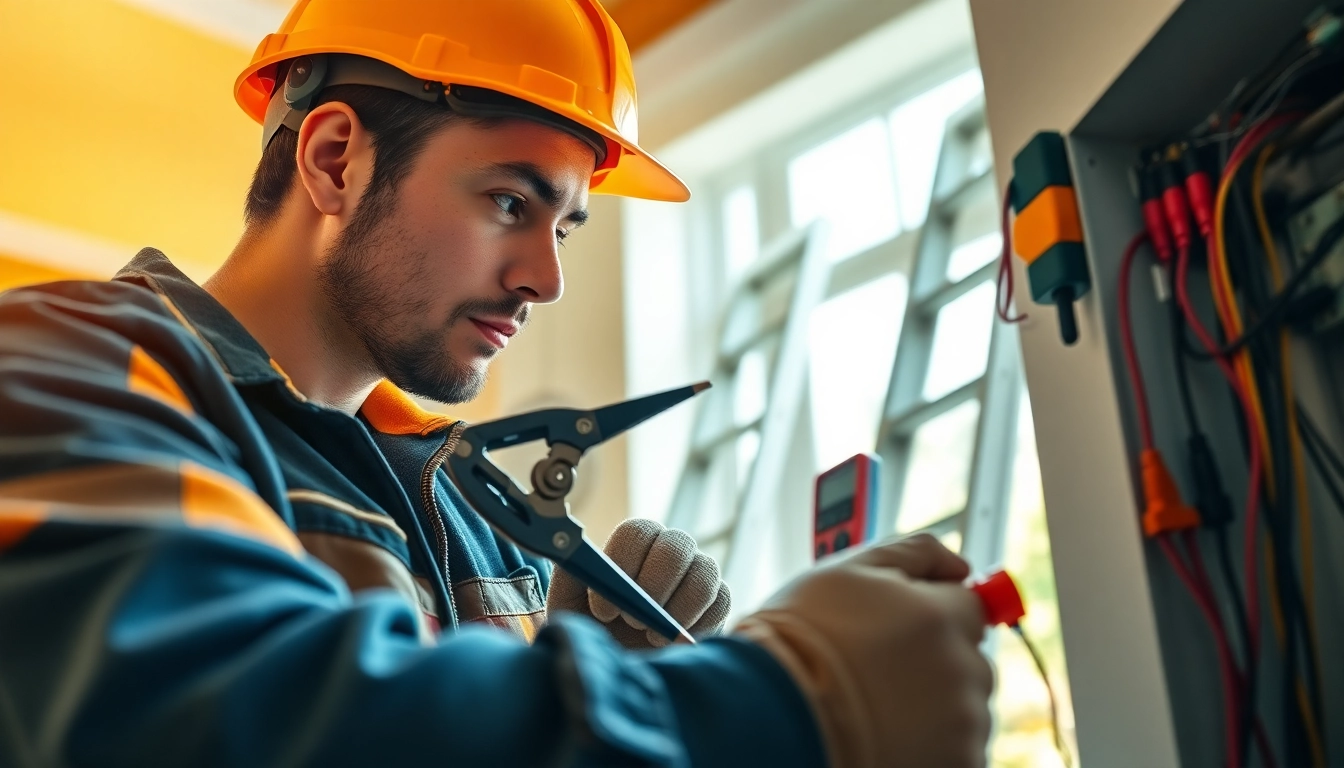 Experienced technician demonstrating electrical apprenticeship techniques while wiring a home.