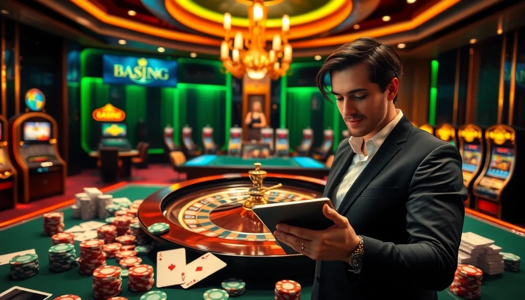 Participez à une action palpitante au meilleur casino en ligne avec des cartes vibrantes et une roulette.