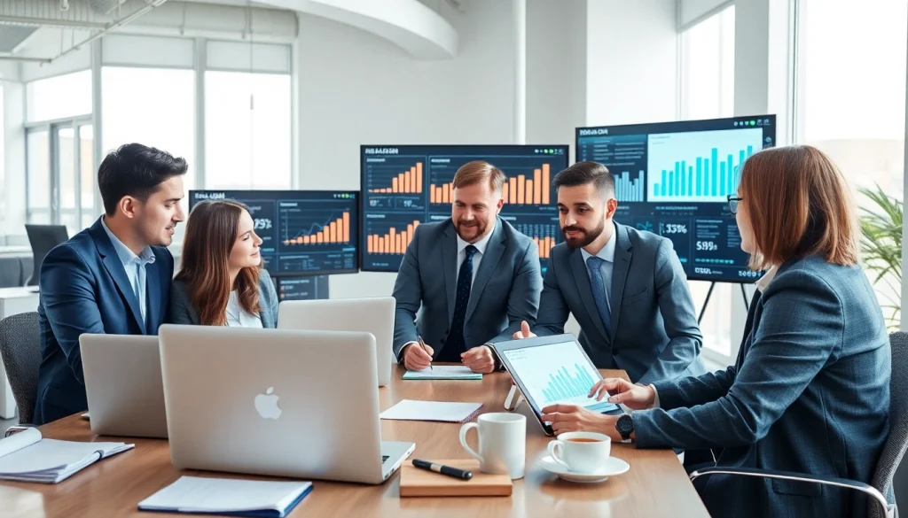 Evaluate SEO performance metrics in a collaborative work environment featuring digital tools.