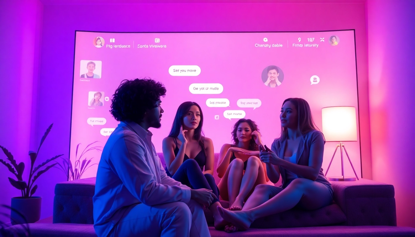 Engaging NSFW AI chat environment featuring diverse avatars and a sleek interface.
