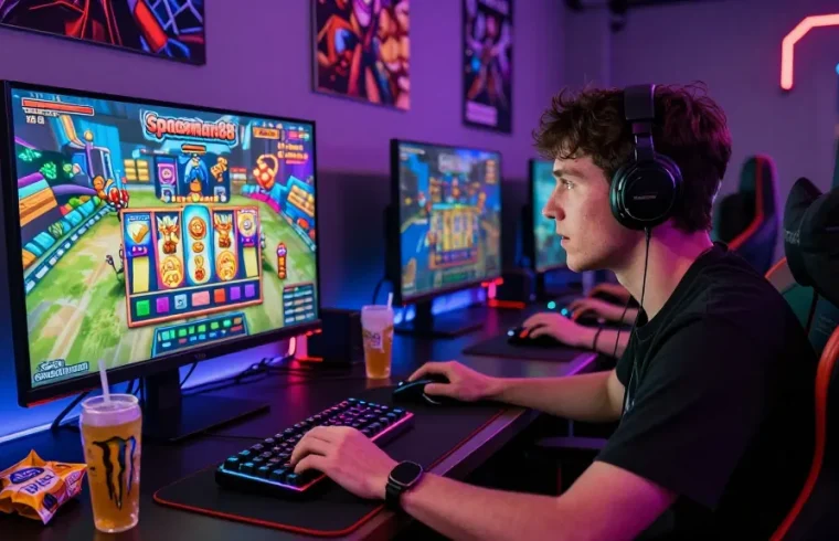 Exciting Spaceman88 gaming session with vibrant graphics and ambient lighting